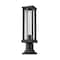 Z-Lite Glenwood 1 Light Outdoor Pier Mounted Fixture, Black & Clear 586PHMR-553PM-BK - alternate 4